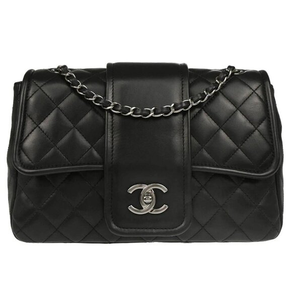 Chanel Black Lambskin Elementary Chic Shoulder Bag - Picture 1 of 12